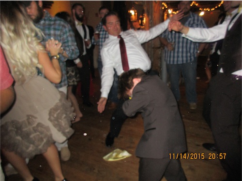 Give Mason (age 9) and dance floor and that boy gets DOWN!!! He was doing the "Rag Doll," and everybody else joined in. 
