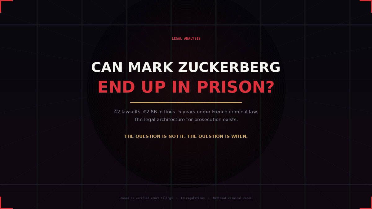 Can Mark Zuckerberg End Up in Prison? - by Christophe Boeraeve, Advocaat (Attorney) at the Brussels Bar (OBFG)