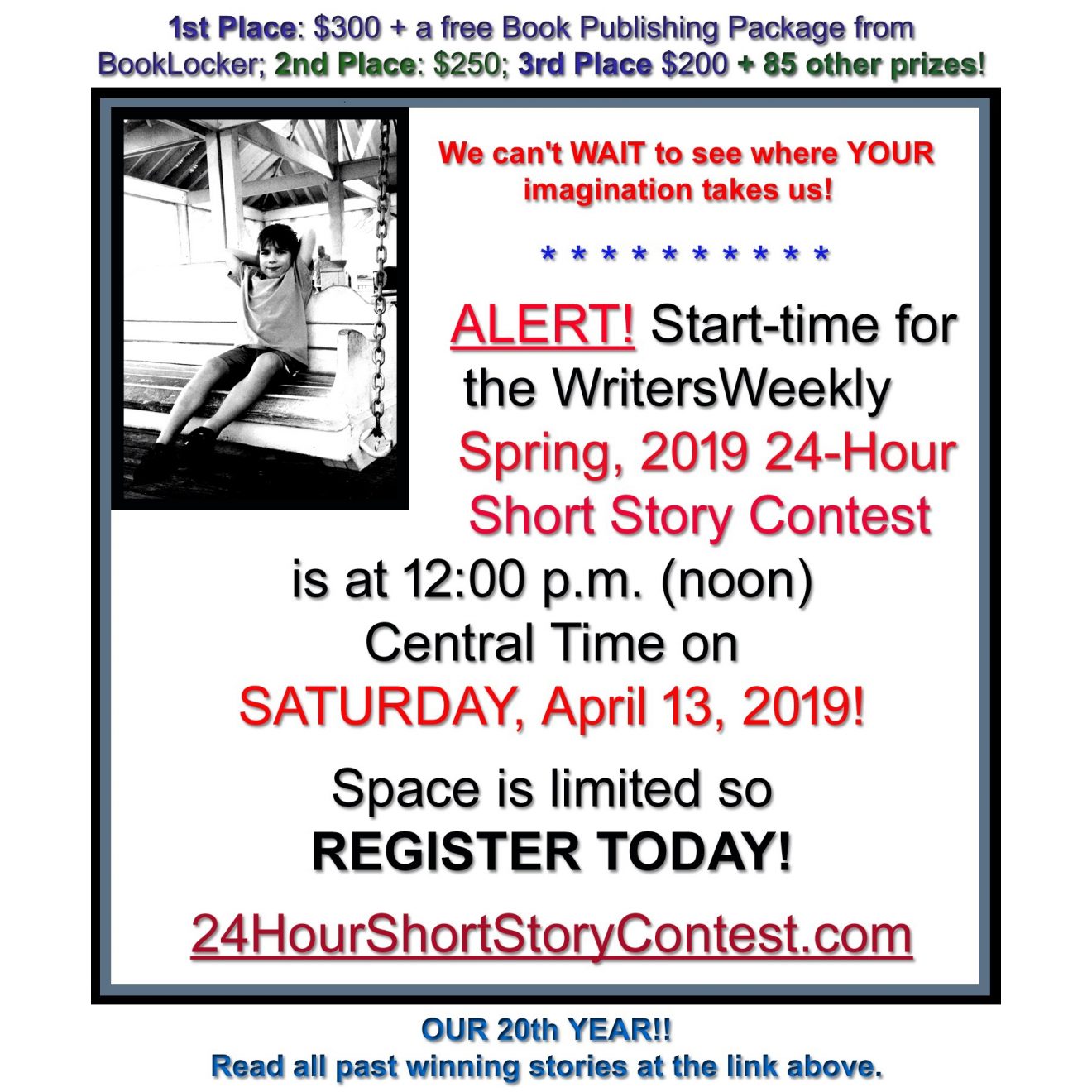 LAST CHANCE! THIS SATURDAY!! What will the Spring, 2019 24-Hour Short Story Contest Topic Be?!?!