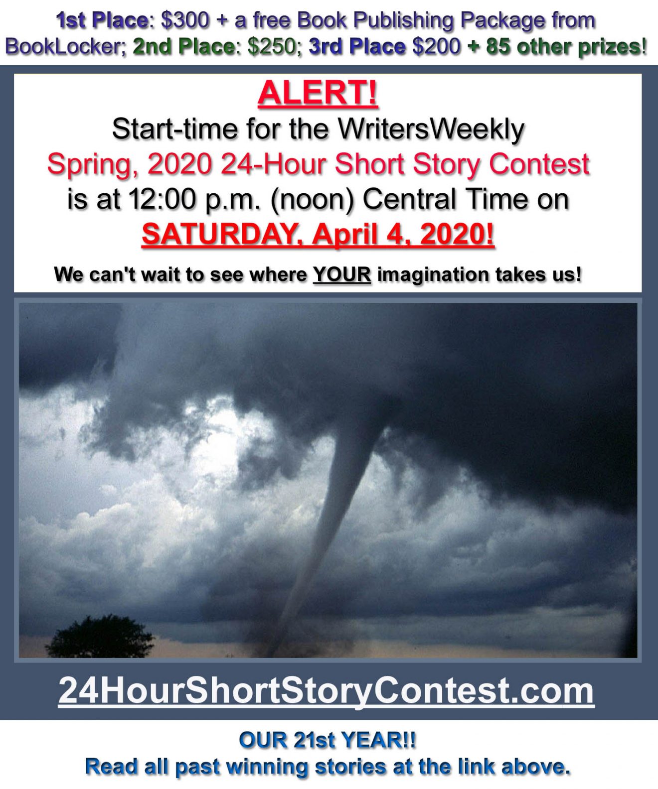LAST CHANCE! THIS SATURDAY!! What will the Spring, 2020 24-Hour Short Story Contest Topic Be?!?!