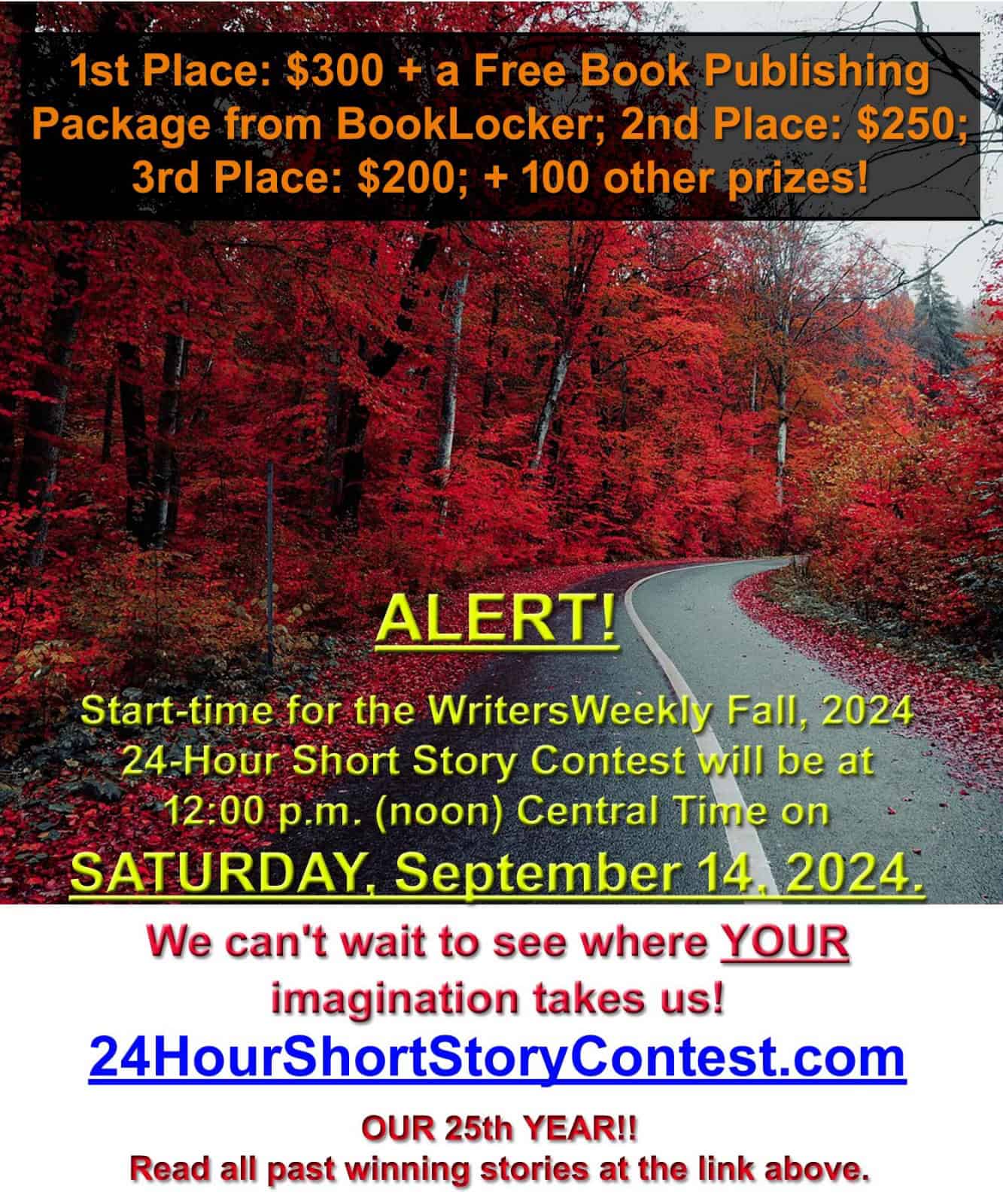 LAST CHANCE! THIS SATURDAY!! What will the Fall, 2024 24-Hour Short Story Contest topic be?!?!