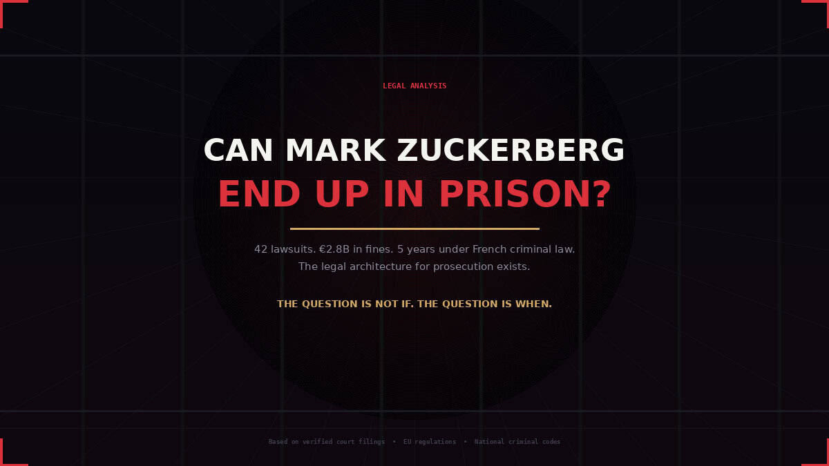 Can Mark Zuckerberg End Up in Prison ? – by Christophe Boeraeve, Advocaat (Attorney) at the Brussels Bar (OBFG)